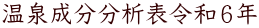 温泉成分分析表令和６年